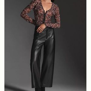The Colette Cropped Wide-Leg Faux Leather Pants